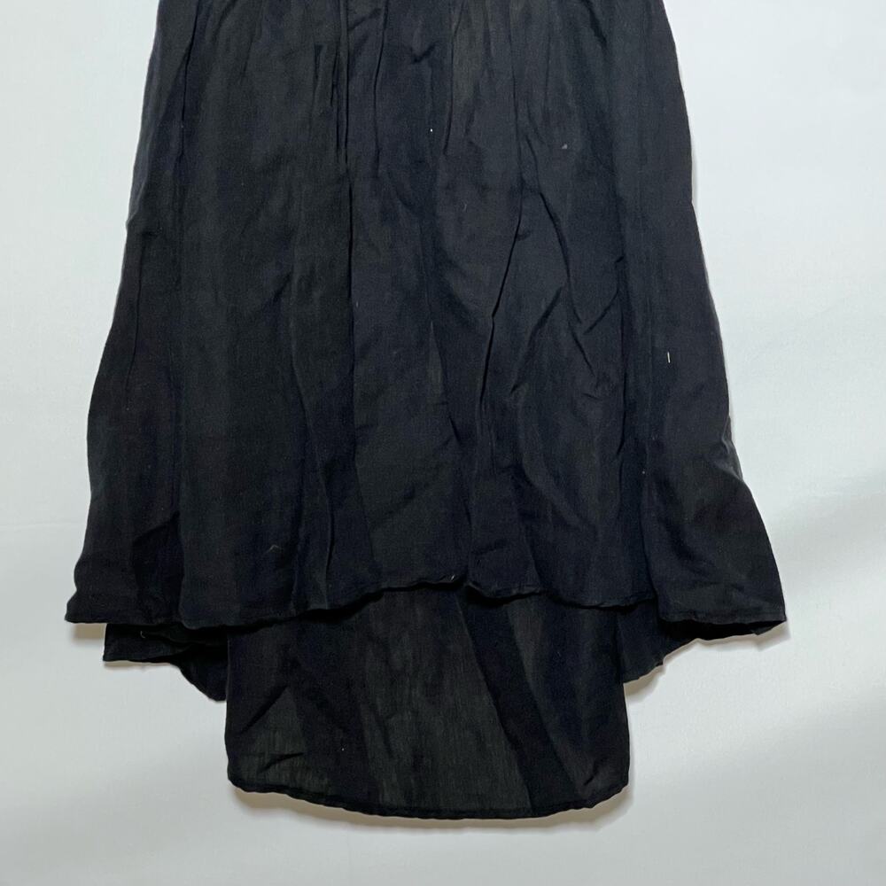 Free People Ruffle Trim Cut Out Erin Mini Dress Black Linen Womens Size XS NWT - Picture 8 of 10